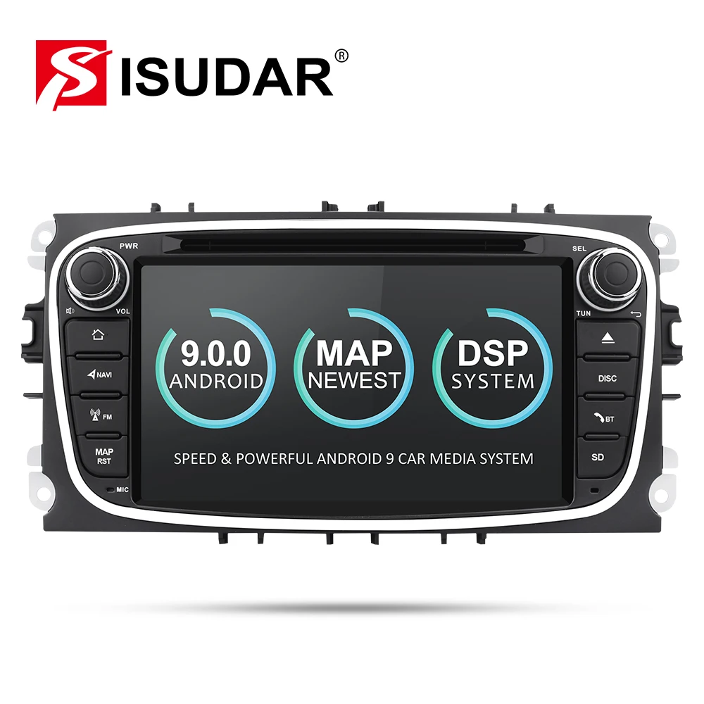 Isudar Автомобильный мультимедийный плеер Android 9 gps автомобильный dvd-плеер с двумя цифровыми входами для FORD/Focus/S-MAX/Mondeo/C-MAX/Galaxy wifi Автомобильный компактное минирадио DVR