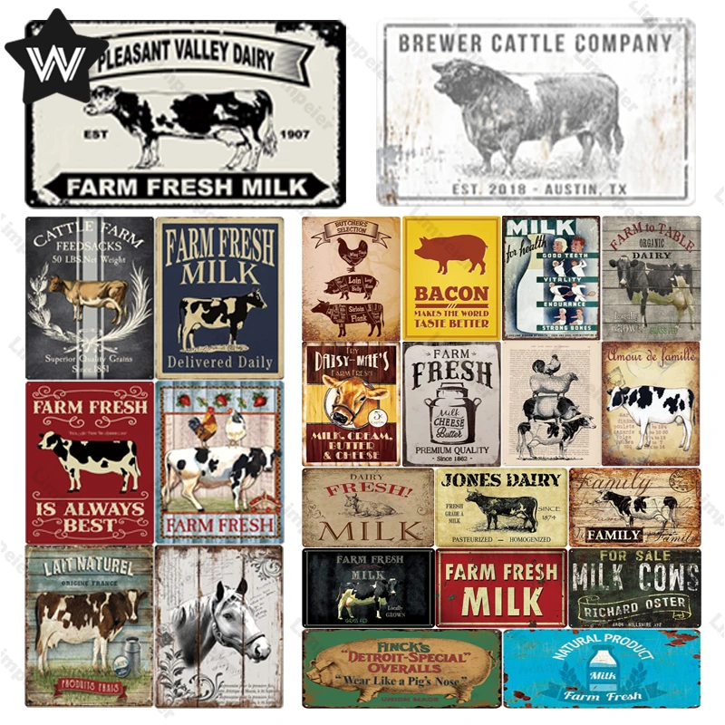 Оловянные знаки на ферму винтажные металлические Декор для дома из коровьей