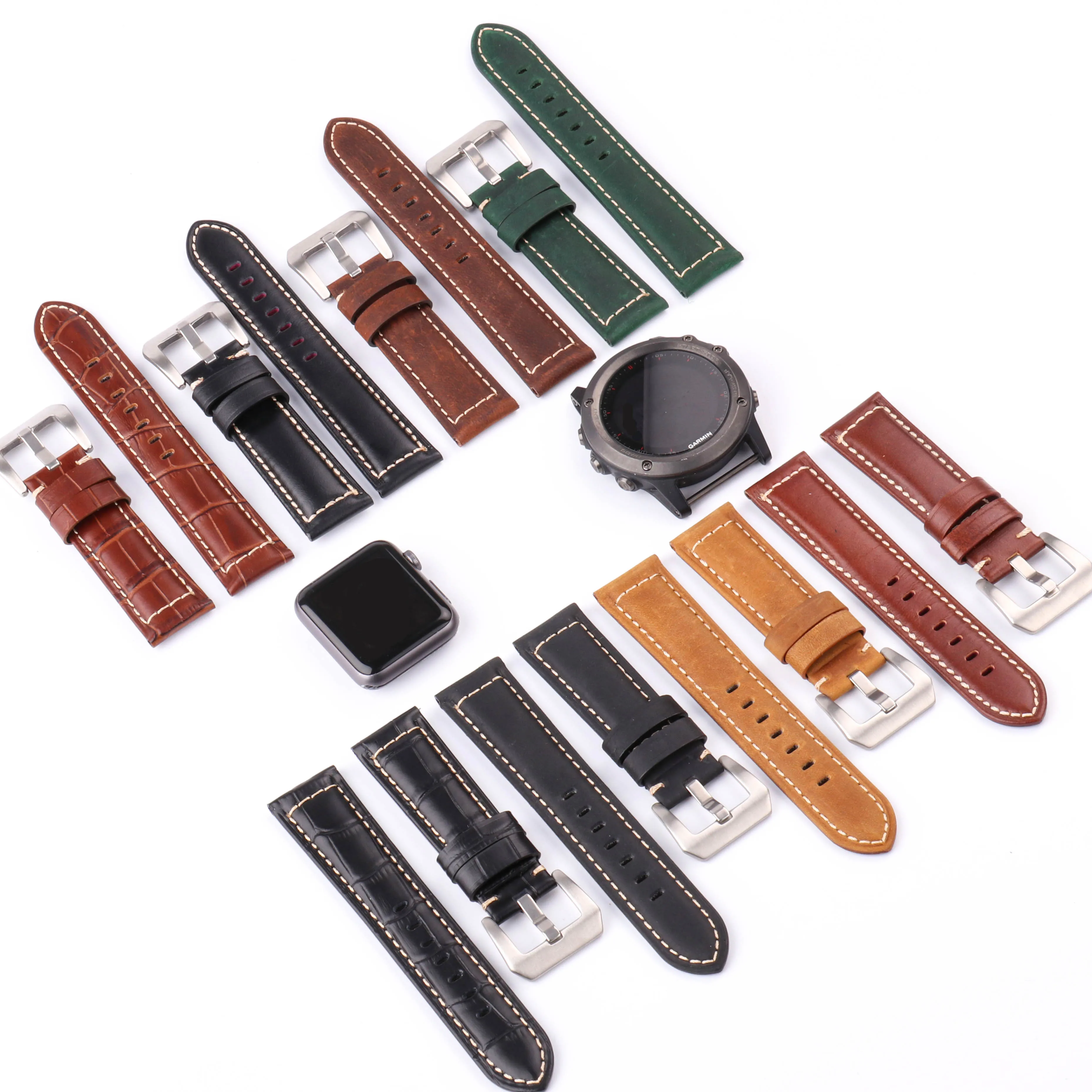 

Ремешок из натуральной кожи для часов Panerai, браслет для Samsung Galaxy Watch 3/Samsung Galaxy Watch 46 мм/Amazfit GTR 2, 20 мм 22 мм 24 мм 26 мм