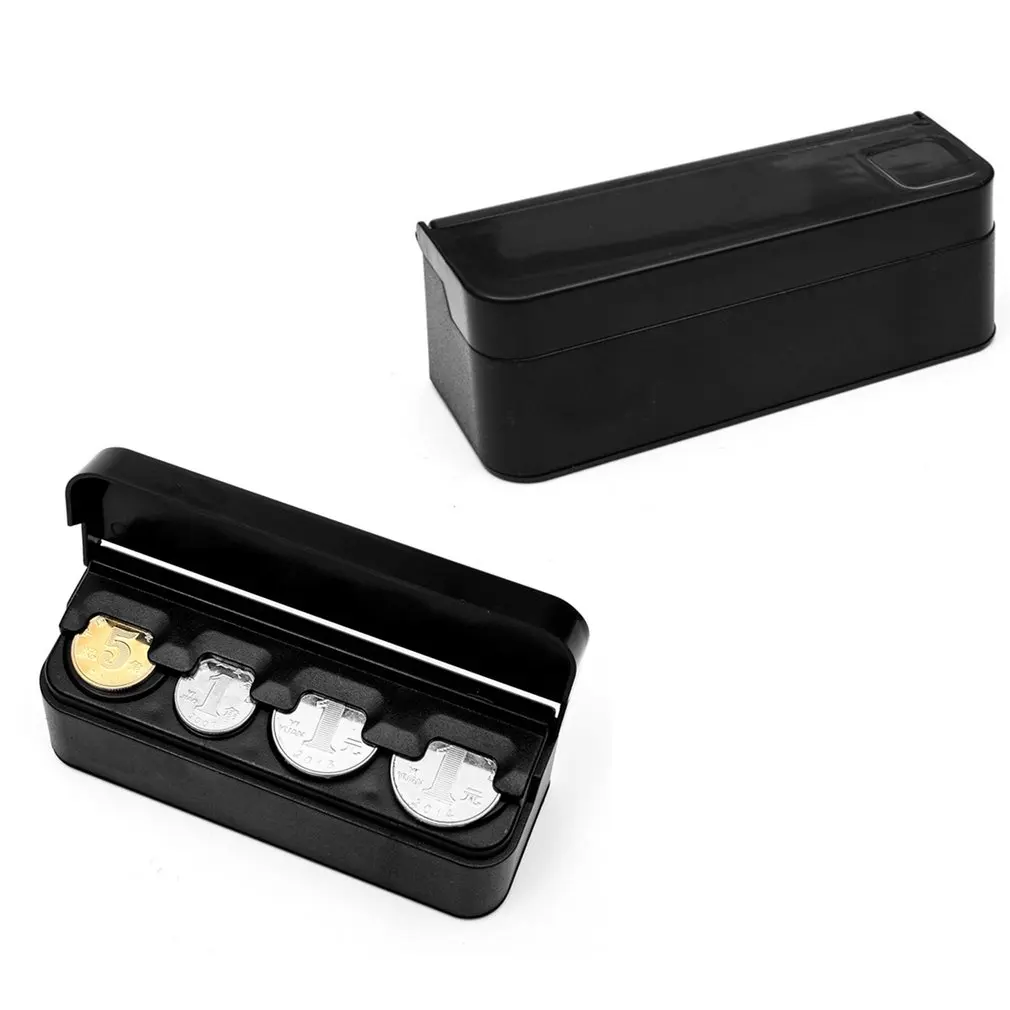

Car Coins Storage Box Interior Accessories Pocket Telescopic Panel Coins Case Car Organizer Plastic Holder Container