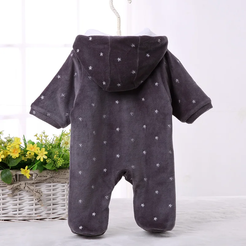 Newborn Baby Winter Thick Warm Clothes Hooded outfit Romper Unisex Boy&ampGirl Kids Rompers velvet Jumpsuit 0 3 6 9 12 18Month | Детская
