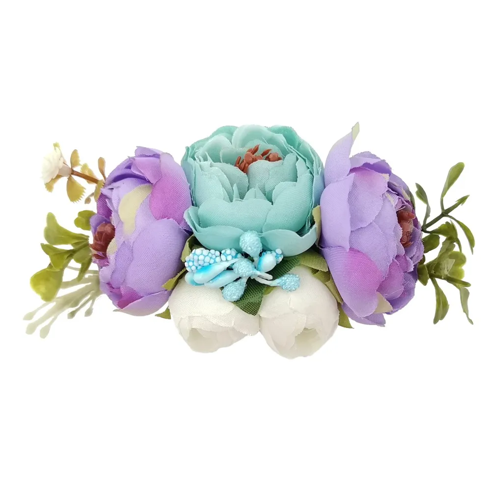 Искусственные цветочные нейлоновые Эластичные Головные уборы для малышей