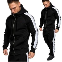 zogaa mens winter new suit zipper hoodie sportswear contrast stitching fashion self cultivation casual streetwear men clothing