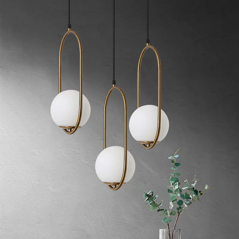 Подвесные светильники в скандинавском стиле Белый Круглый глобус стеклянный