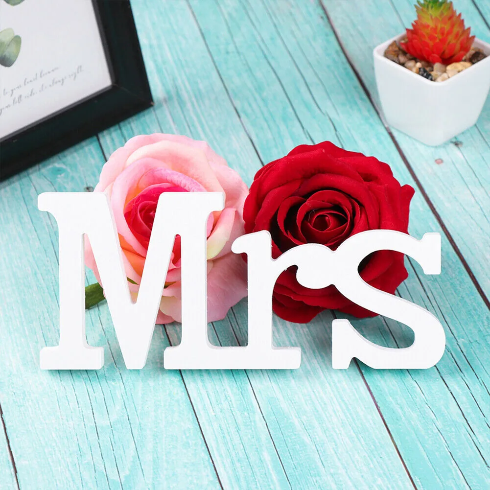Декоративный Свадебный знак для приема Mrs and Mr деревянное украшение стола с