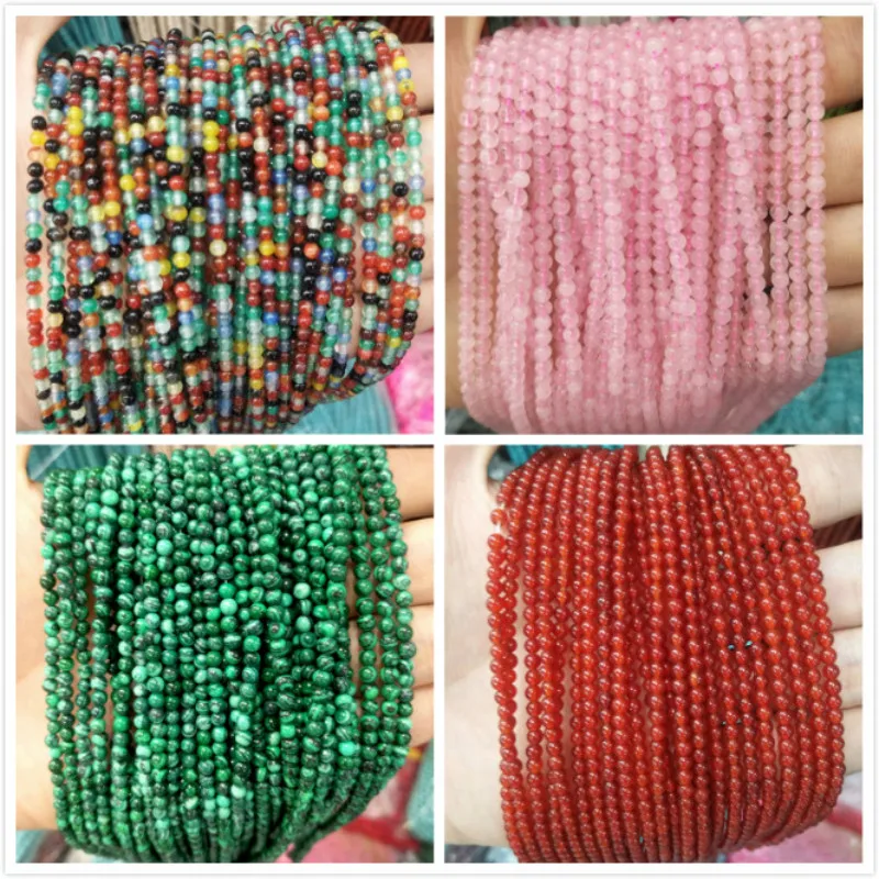 2 мм 3 из натуральных круглых камней бусины розовый кварц аметисты лазурит Агаты