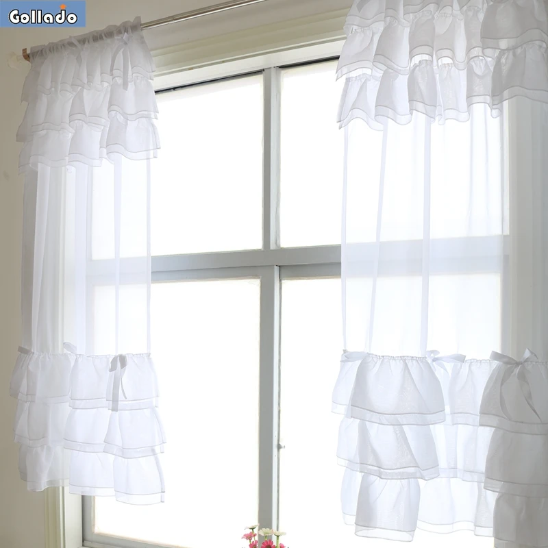 Модный домашний текстиль с оборками и ленточным бантом дизайнерская прозрачная