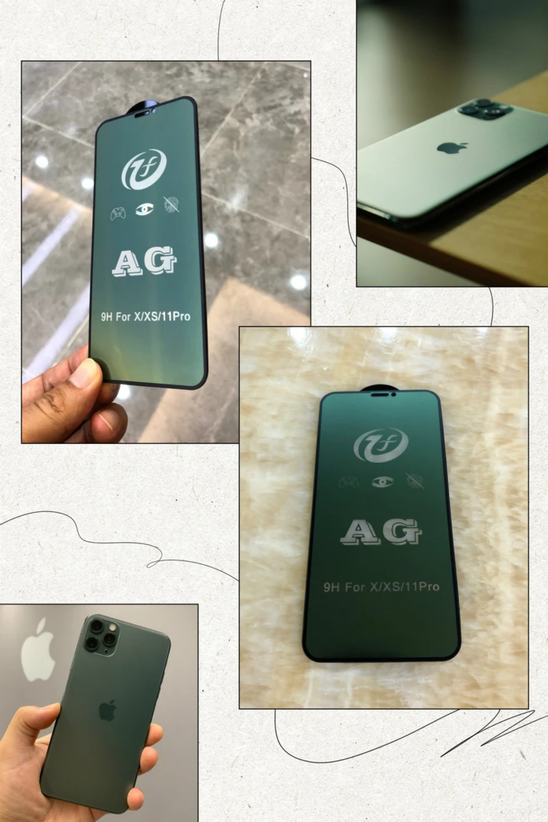 Полночно Зеленое матовое закаленное стекло для iPhone 11 12 Pro Max Mini антибликовое