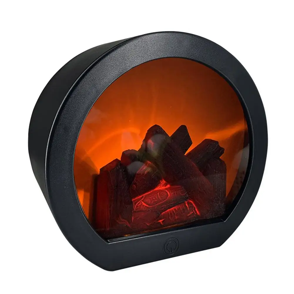 

Touch Sensor LED Lantern Flameless Fireplace Lamp Round Shape USB Battery Powered Simulated Fireplave Light Flame Lighting Gift