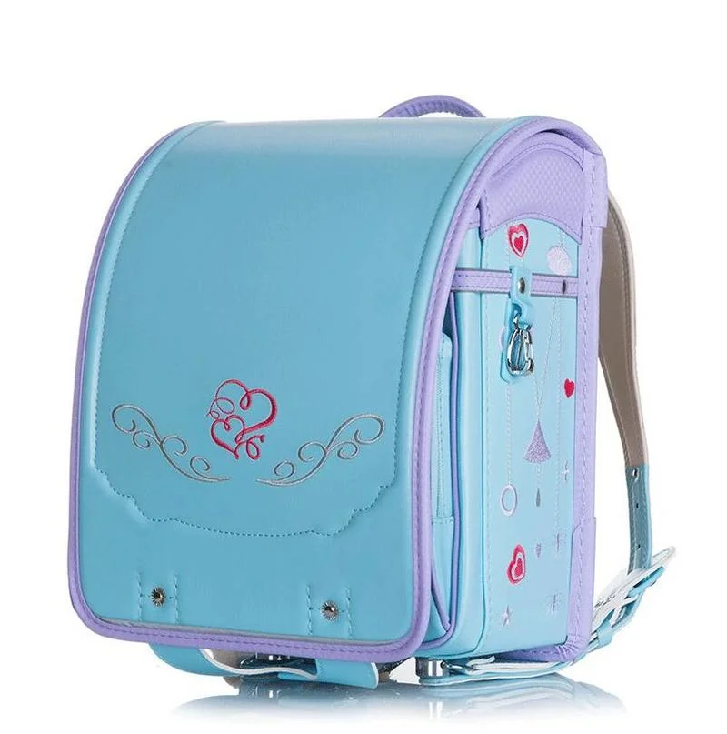 Детский школьный портфель ручной работы из искусственной кожи для девочек, рюкзаки принцессы с металлической пряжкой, японская сумка на пл...