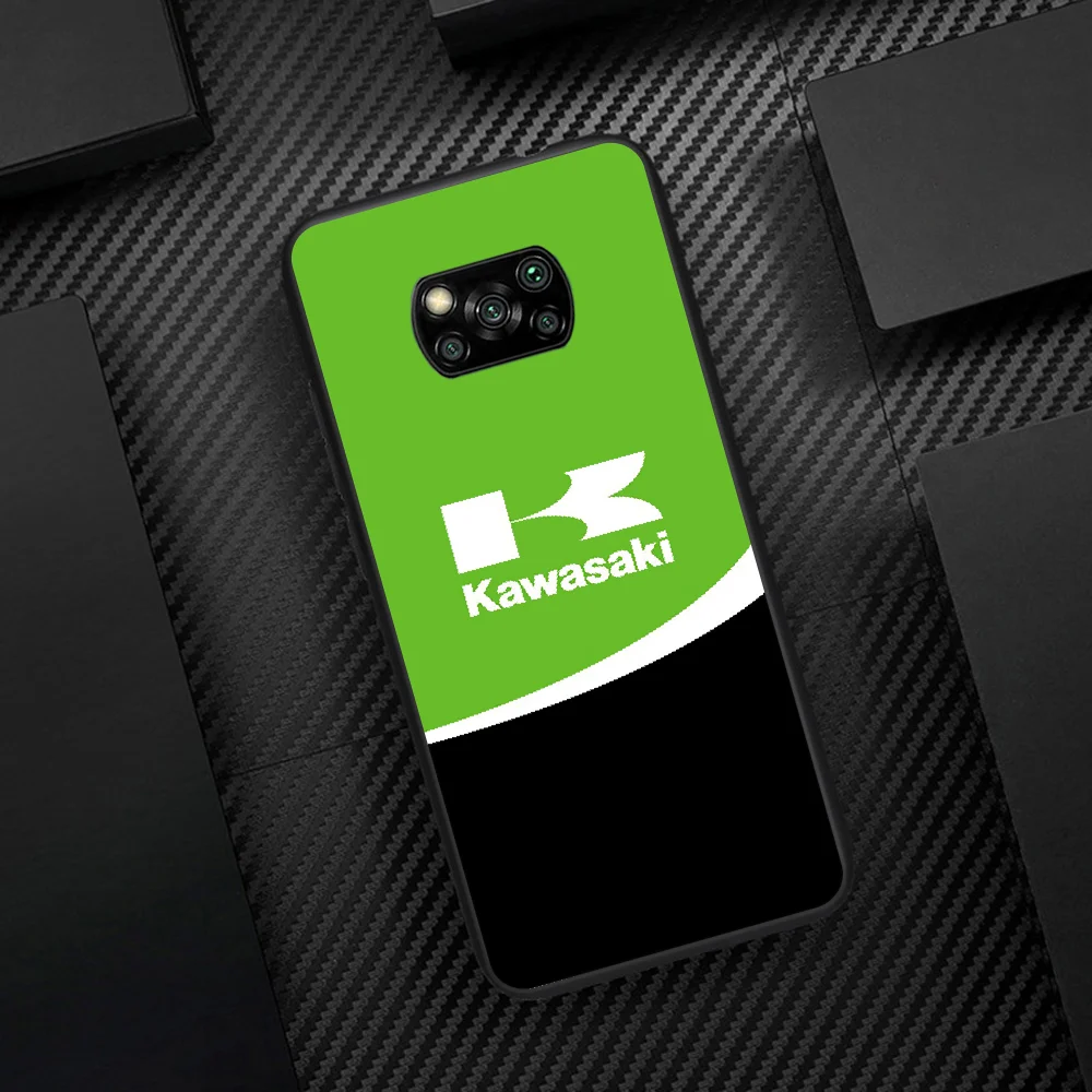 

Japan Brand Kawasaki Phone Case Cover Hull For Xiaomi Mi A2 A3 8 9 SE 9T 10 10T Lite Pro Ultra Poco X3 black Etui Luxury Coque
