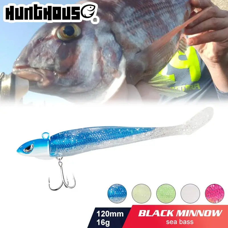 Hunthouse 2019 черный рыболовная наживка с трепет крюк jig head мягкие воблеры силиконовые