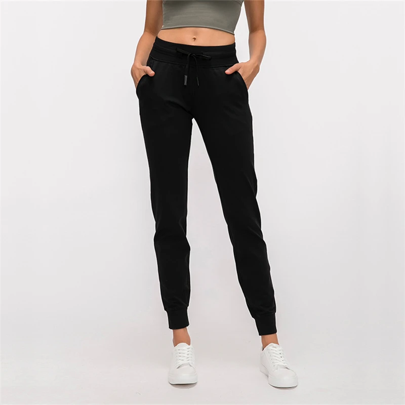 Женские спортивные штаны Oyoo тренировочные брюки с высокой талией и карманами