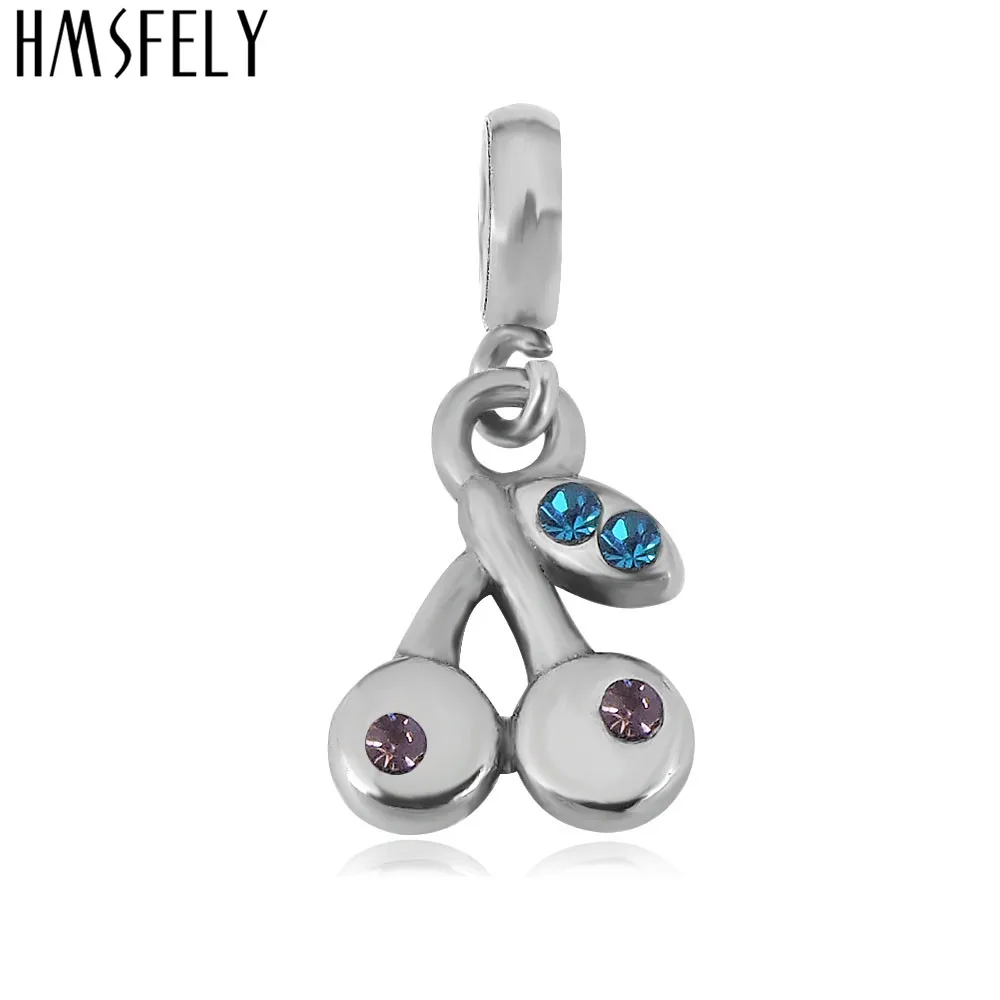 HMSFELY 316L Подвеска из нержавеющей стали в виде вишни с кристаллами аксессуары для
