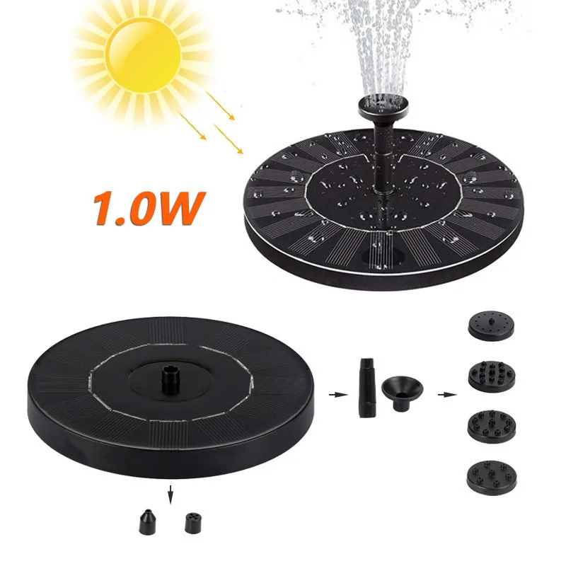 Solar Powered Fountain Pump 1W Free Standing Floating Bird Bath Water Pumps for Garden #C | Дом и сад
