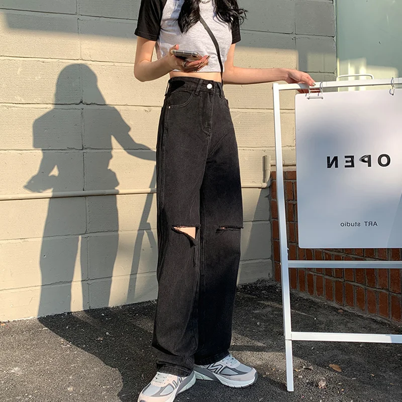 

High Waist Jeans for Women 2021 Loose Wide Leg Pants Sister mm Straight Pants Rac
