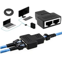 2pcs internet cable splitter ethernet rj45 cable dual port connector network cord splitting converter