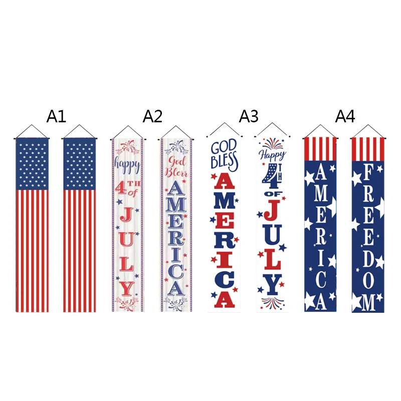 

Patriotic Porch Sign Banners Flag Door Decoration Fourth Of July Memorial Day Labor Day Hanging Banner For Yard Indoor Outdoor