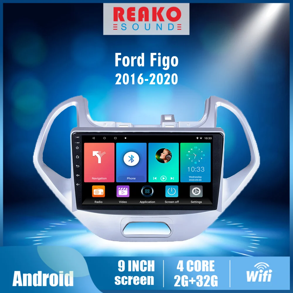 

REAKOSOUND For Ford FIGO 2016-2020 9 inch 2 Din Car Multimedia Player Android Wifi GPS Navigation Car Radio AutoRadio