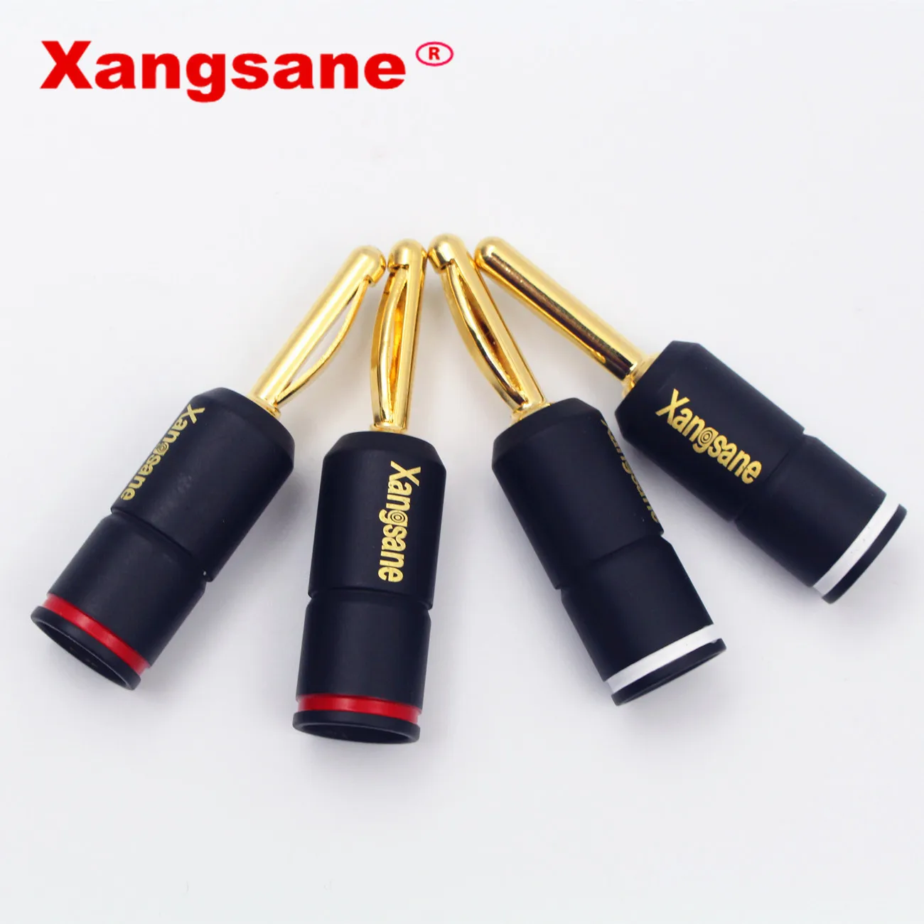 4 pieces High Performance Pure red copper Gold plated Banana Lock Plug HiFi Speaker Connectors | Электроника