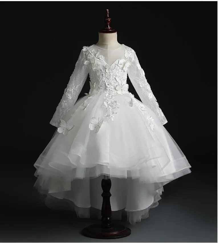 Белое Тюлевое платье для маленьких девочек кружевное крещение новорожденного с