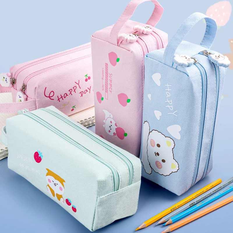

New Super Pencil Case Kawaii Large Capacity Pencilcase School Pen Case Supplies Cartoons Pencil Bag Pencils Pouch Stationery