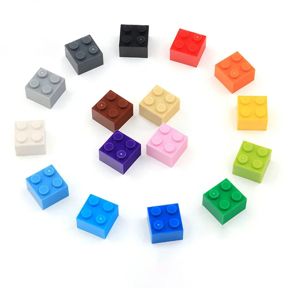 10pcs DIY Building Blocks Figures Thick Bricks 2x2 Educational Creative Size Bulk Model Kids Plastic Toys for Childr | Игрушки и хобби