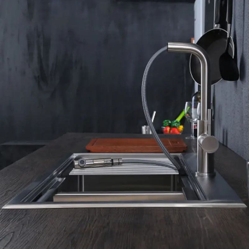 304 нержавеющая сталь чистый ручной двойной паз креативный 3 d Скрытая кухонная