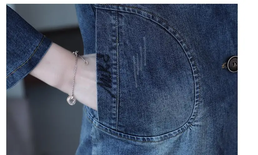 

2019 woman with New style fashion Long sleeve Medium length Windbreaker coat