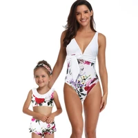 2021 new style flowers swimming clothing set summer mother daughter bikini beach vacation swimwear family matching outfits