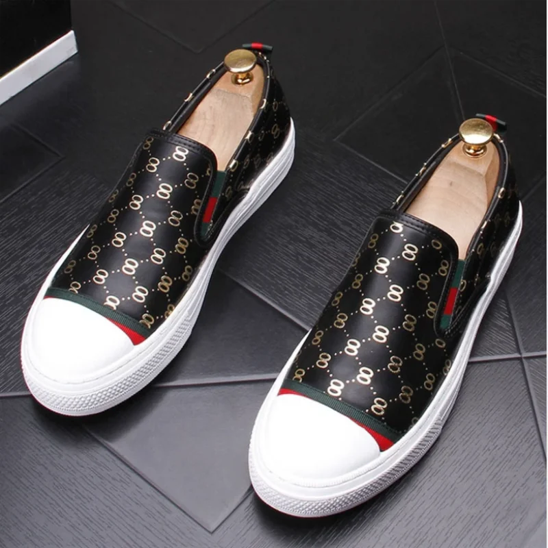 

European Men's Shoes, Summer Breathable Loafers, British One-legged Lazy White Shoes, Trendy All-match Casual Shoes ZQ0216