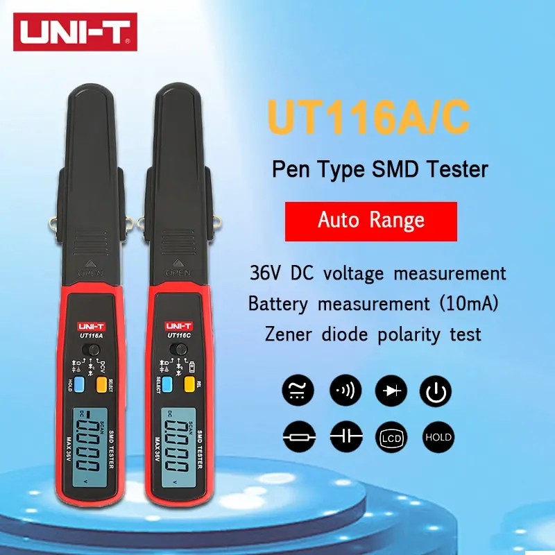 UNI-T UT116A UT116C SMD multimetro LED diodos Zener Auto de la gama емкость diodo (RCD) DCV contin | Инструменты