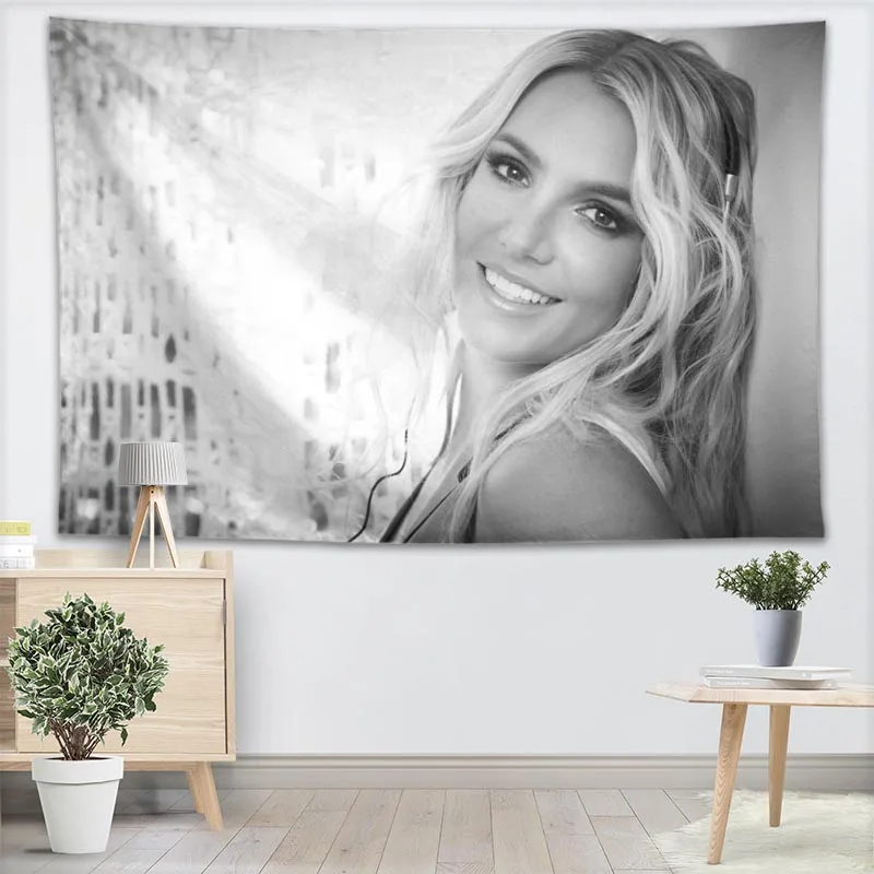 

New Britney Spears Tapestry Wall Hanging Home Decor Fashion Colorful Decor Printed Tapestry Bedroom Carpet Bed Sheets 0511