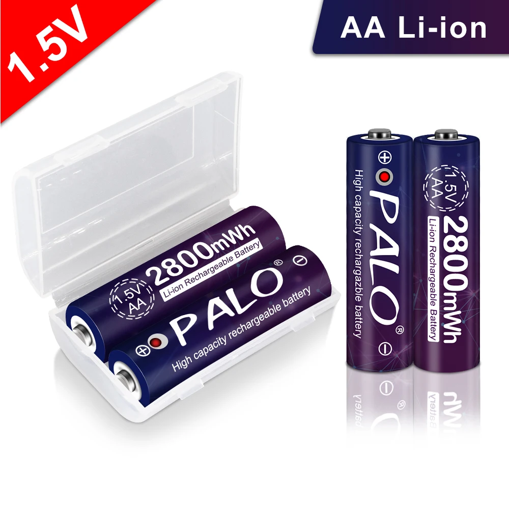 

PALO Stable voltage 2800mWh AA Batteries 1.5V AA Rechargeable Battery 1.5V Lithium Li-ion AA polymer battery for camera ect