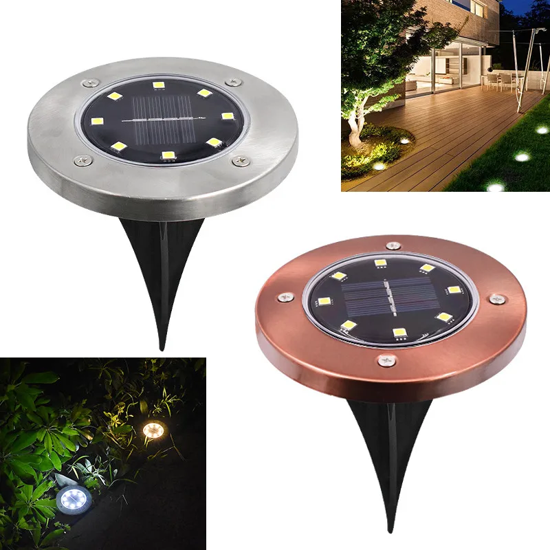 

8 LED Solar Powered Ground Lights Outdoor Garden Waterproof Lamp Buried Security Lighting Yard Floor Decoration