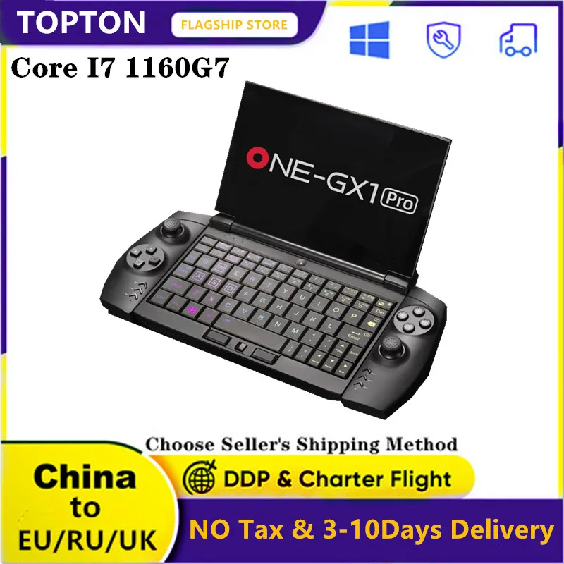 

OneGX1 Pro Mini Gaming Laptop 7 inch Notebook Computer Tiger Lake Intel I7-1160G7 16G RAM 512G/1T Thunderbolt 4 WiFi6 LTE 4G/5G