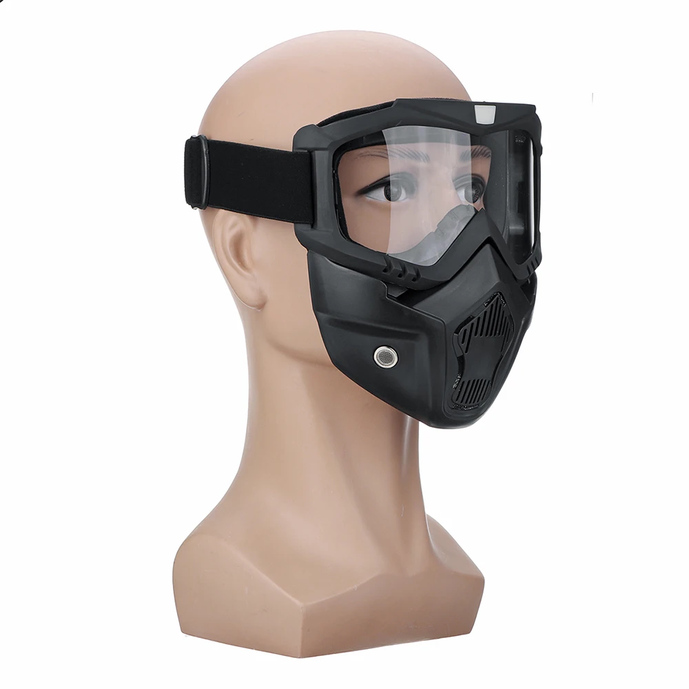 

Outdoor Cycling Helmet Dust Face Protector Helmet Anti-fog Goggle Protective Full Goggles Removable Anti-Dust ABS Material
