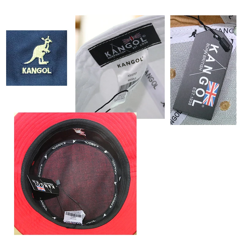 

2021 New Men Women Brand Kangools Bucket Hat Cotton Embroidery Street Fashion Basin Flat Top Outer Cap Korean Colors Quality