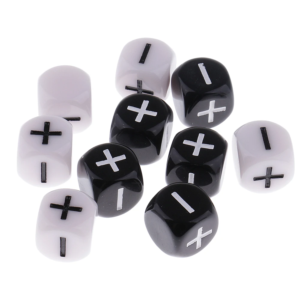 

10 Pieces / Pack Opaque Plastic Six-sided Dice Less More Coins