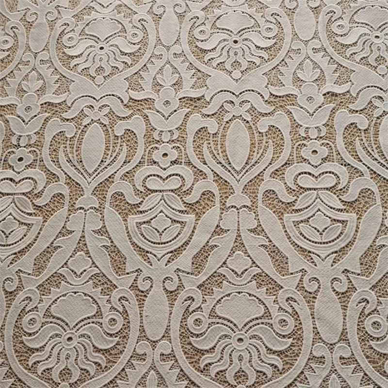 Новинка 2020 Высококачественная гипюровая кружевная ткань белая африканская