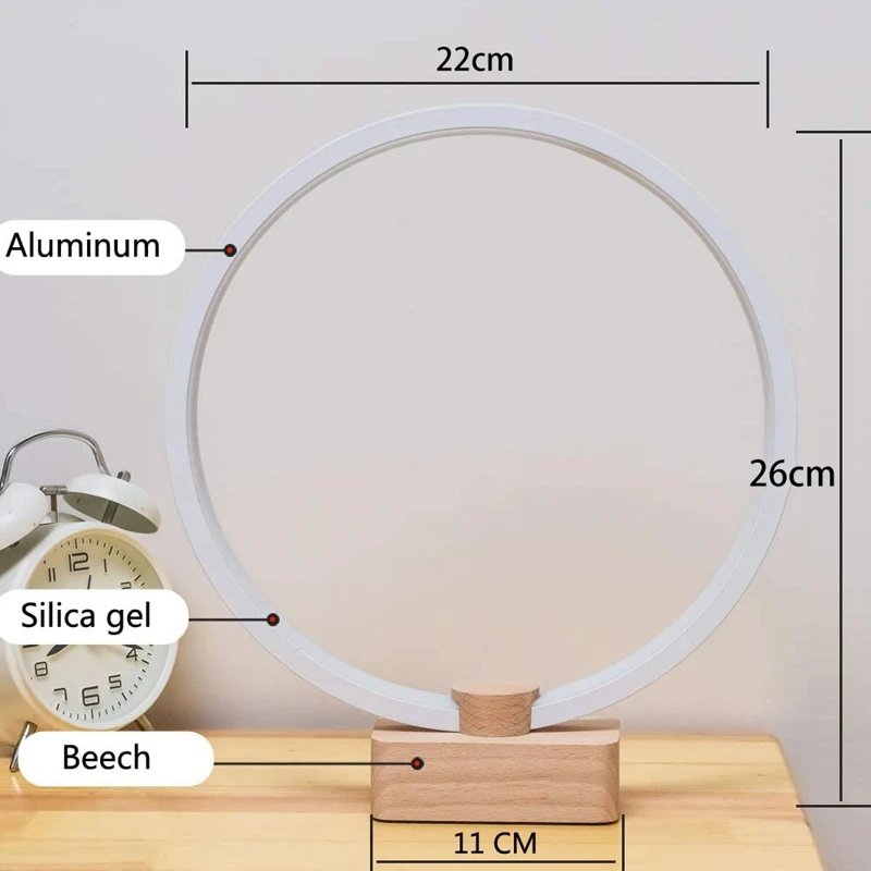 

LED Wood Table Light Desk Lamp Modern USB Dimmable Bedside Night Lights for Bedroom Living Creative Home Lighting Decor-ABUX