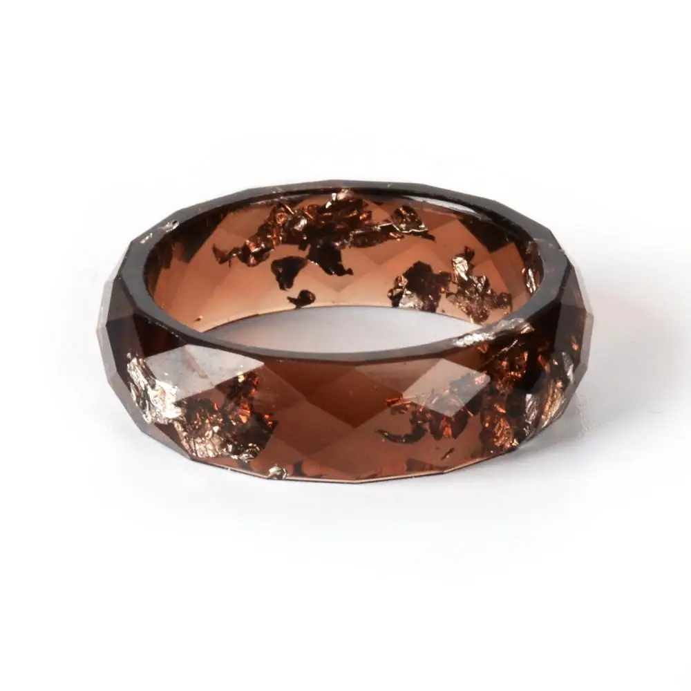 10 цветов фольги внутри кольца из эпоксидной смолы для женщин ручной работы