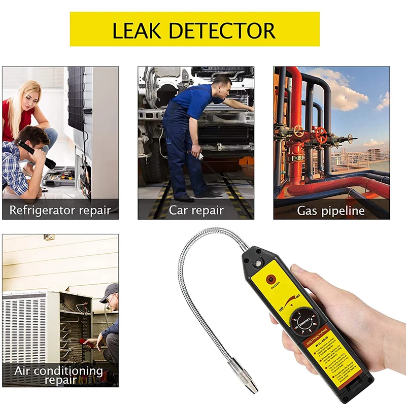 

Electronic Freon Leak Detector Halogen Gas Leak Detector Refrigerant Gas HVAC R22 R410A R134A R1234YF Detector High Accuracy