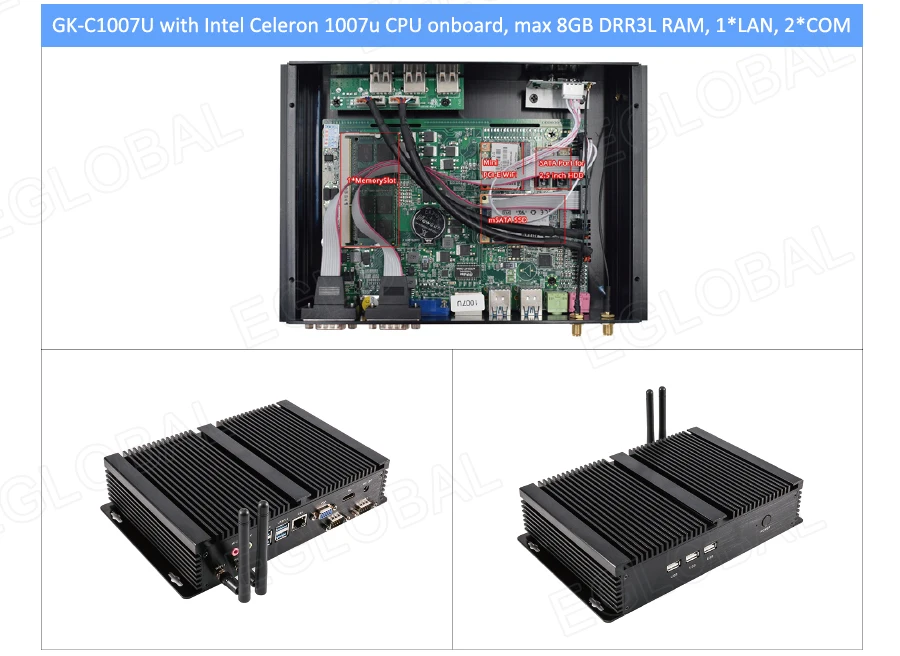 Прочный промышленный Мини ПК Intel Core i5 8250U 24/7 часов работы Windows Barebone Мини компьютер 4K VGA HDMI RJ45 LAN AC wifi