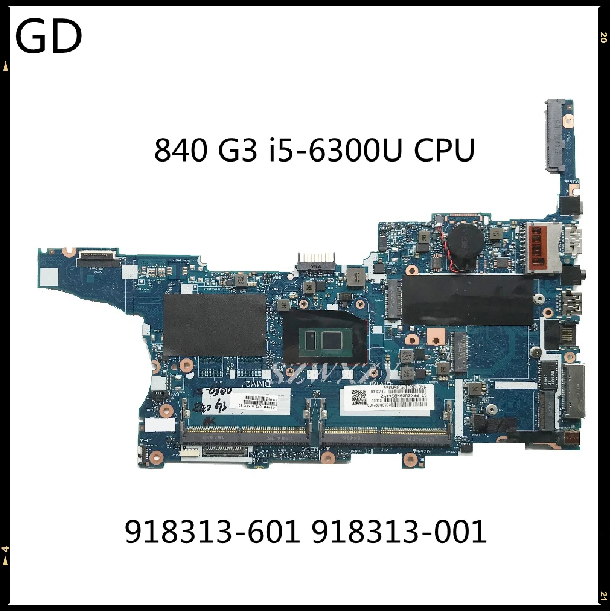 GD оригинал для ноутбука HP 840 G3 материнская плата со стандартным процессором 918313-601