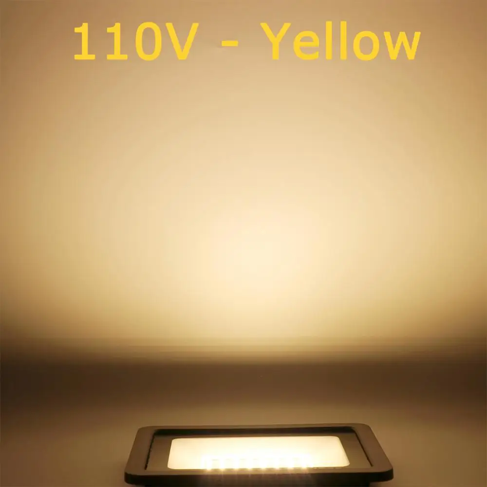 110V - Yellow 10 Вт 30 Вт 50 Вт 100 Вт Светодиодный прожектор светильник Водонепроницаемый IP65 Точечный светильник Настенный светильник на открытом воздухе светильник ing теплый холодный белый 110V 230V Светодиодный прожектор светильник - Испускаемый цвет: 110V - Yellow