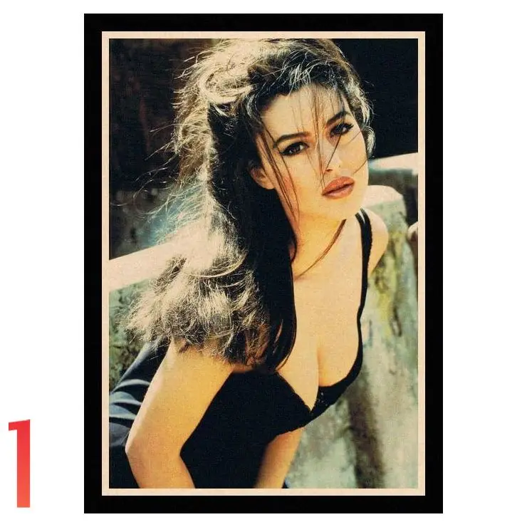 Черный Идеальный JL Malena Monica Bellucci плакат наклейки на стену Винтаж постер печатает Высокое качество для бара и домашнего декора XXLHB01 - Цвет: Черный