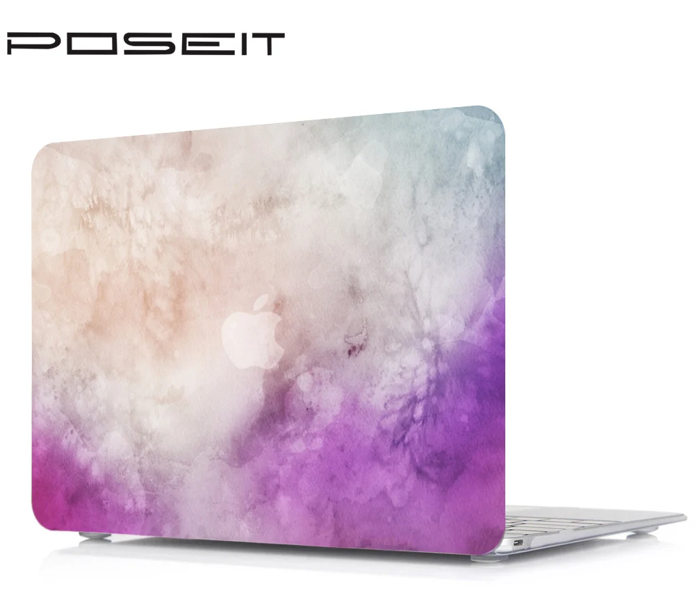 Твердый чехол для ноутбука с мраморным принтом и накладка на клавиатуру Macbook Air Pro
