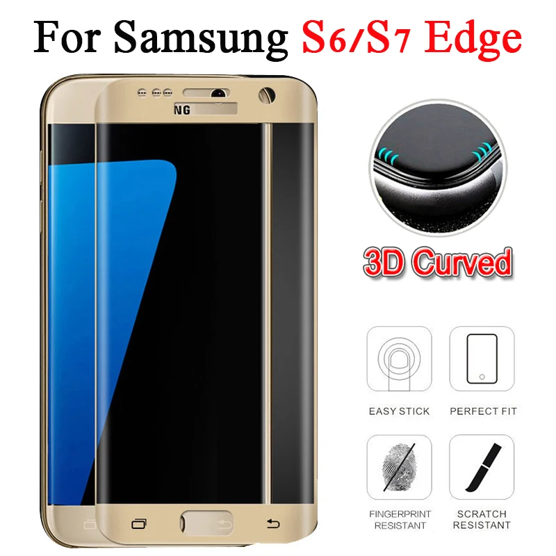 3D Оригинальное закаленное защитное стекло для Samsung Galaxy S6 S7 Edge s7edge 7 s 6 полное