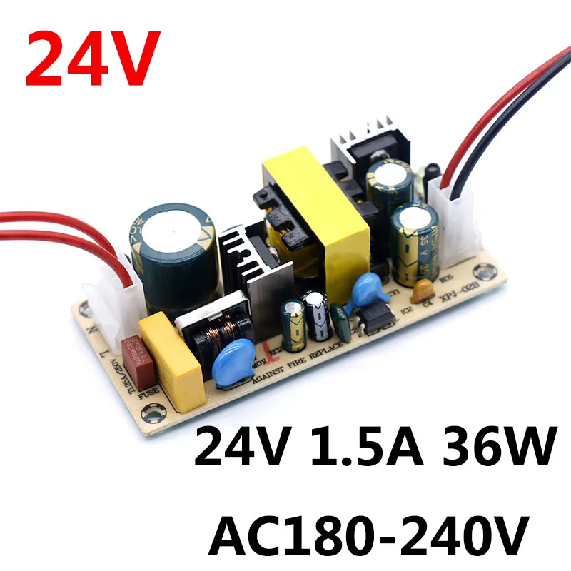 24V 1.5A 180-240V От 220 до 12 В светодиодный драйвер 1A 2A 3A 12 Вт 24 Вт 36 Вт с адаптером выходной линии для светодиодный блок питания 12 В трансформаторы для освещения для светодиодной ленты - Цвет: 24V 1.5A 180-240V